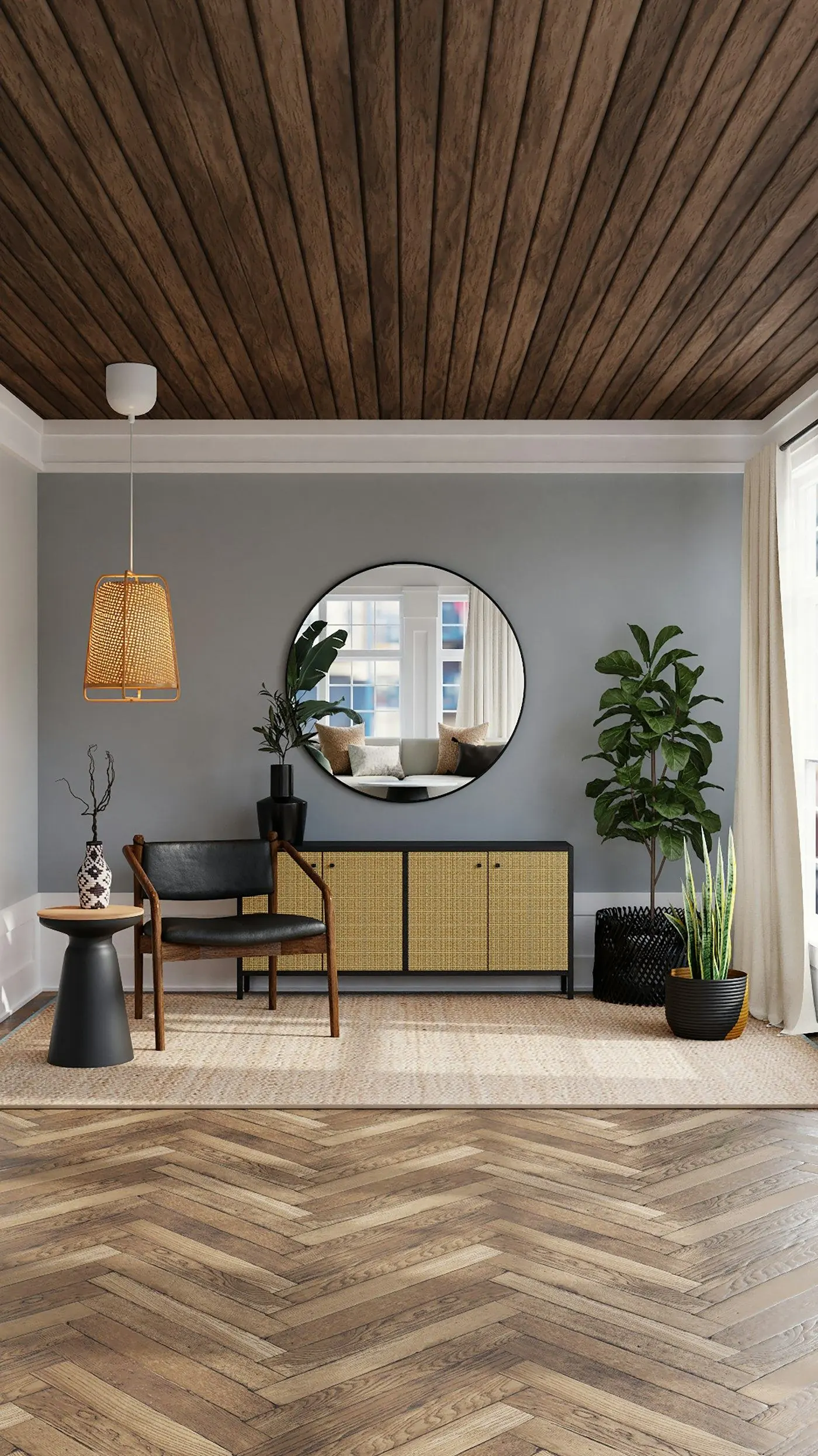 Hallway Wood Ceiling